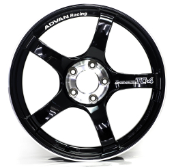 ADVAN TC-4 Wheel (18x10", 35mm, 5x114.3, Each) Gloss Black and Diamond w/ Ring
