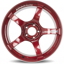 ADVAN TC-4 Wheel (18x9.5", 45mm, 5x114.3, Each) Racing Candy Red & Ring
