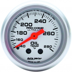 AutoMeter Ultra-Lite Series Oil Temperature Gauge (52mm, 140-280 F)