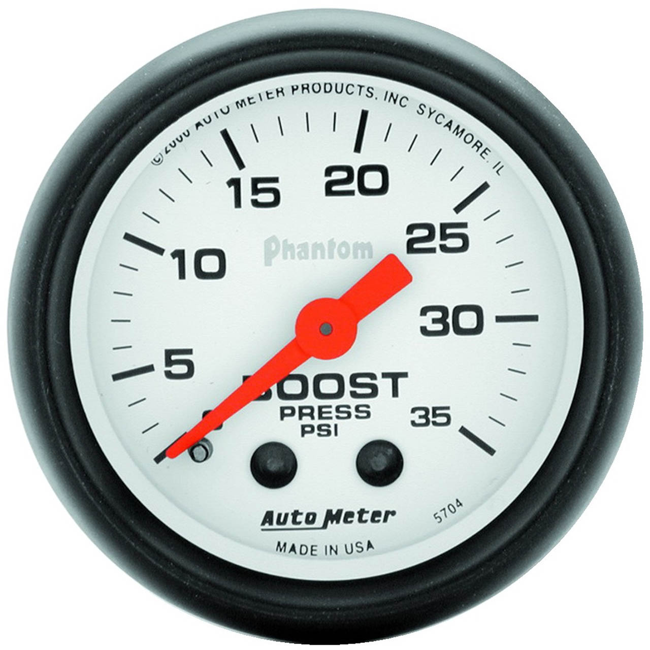 AutoMeter Phantom Series Boost Gauge (52mm, 0-35 PSI) | 5704