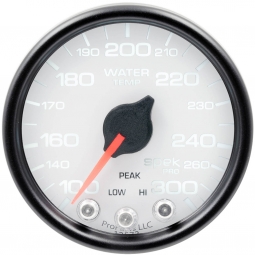 AutoMeter SPEK-PRO Water Temperature Gauge (52mm, 100-300F, White/Black)