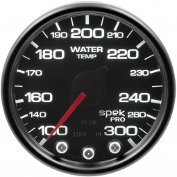 AutoMeter SPEK-PRO Water Temperature Gauge (52mm, 100-300F, Black/Black)