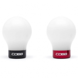 COBB Weighted Shift Knob (White w/ Black & Red Collars), '04-'21 STi, '15+ WRX & '13+ BRZ/FR-S/86