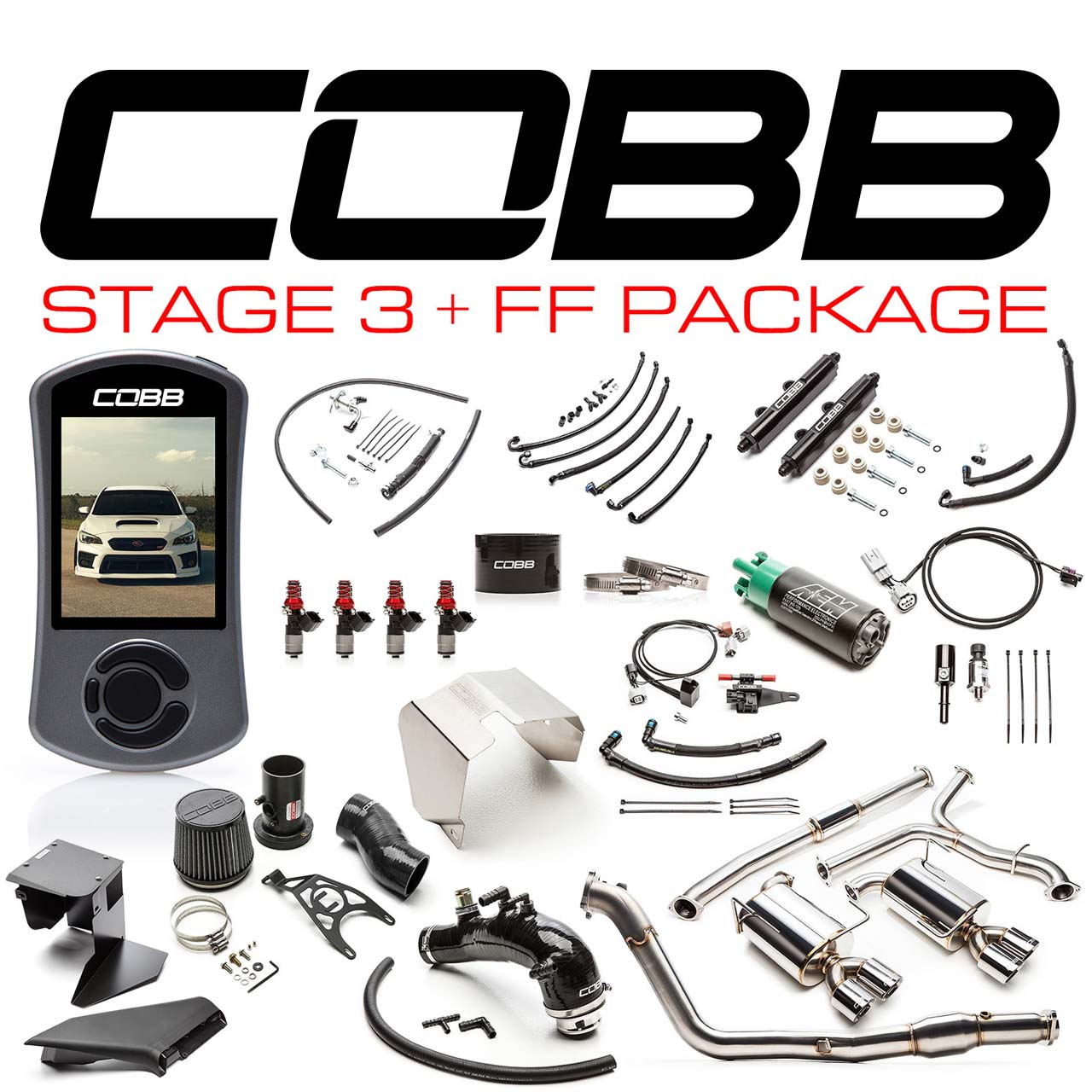 COBB Stage 3+ Flex Fuel Power Package (Stealth Black), '18 STi Type RA