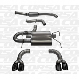 Corsa Sport Cat-Back Exhaust System w/ Quad Black Tips, '08-'14 STi & '11-'14 WRX (Hatch)