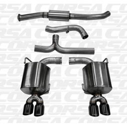 Corsa Sport Cat-Back Exhaust System w/ Quad Black Tips, '11-'14 WRX & STi (Sedan)