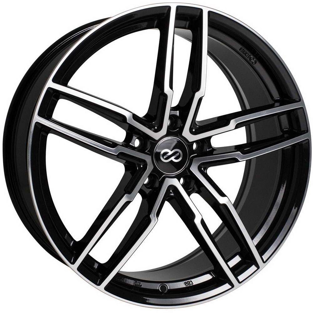 Enkei SS05 Wheel (18x8, 40mm, 5x108, Each) Black w/ Machined Lip