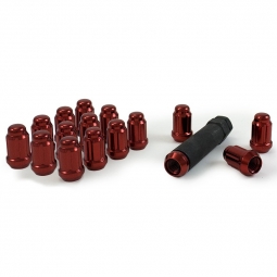 Gorilla Small Diameter Spline Style Lug Nuts (Red, 12x1.25mm, Set/16)