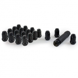 Gorilla Small Diameter Spline Style Lug Nuts (Black Chrome, 12x1.5mm, Set/20)