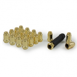 Gorilla Small Diameter Spline Style Lug Nuts (Gold, 12x1.5mm, Set/20)