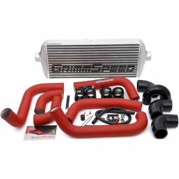 GrimmSpeed Front Mount Intercooler Kit (Raw Core w/ Red Pipes), '08-'14 STi