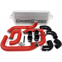 GrimmSpeed Front Mount Intercooler Kit (Raw Core w/ Red Pipes), '08-'14 WRX