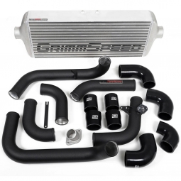 GrimmSpeed Front Mount Intercooler Kit (Raw Core w/ Black Pipes), '08-'14 WRX