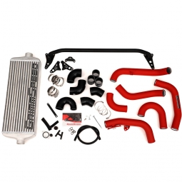 GrimmSpeed Front Mount Intercooler Kit (Raw Core w/ Red Pipes), '15-'21 WRX
