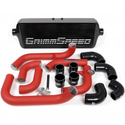 GrimmSpeed Front Mount Intercooler Kit (Black Core w/ Red Pipes), '08-'14 WRX