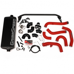 GrimmSpeed Front Mount Intercooler Kit (Black Core w/ Red Pipes), '15-'21 WRX