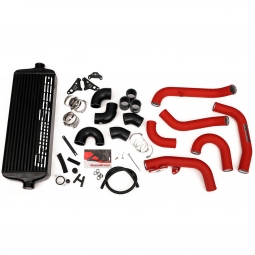 GrimmSpeed Front Mount Intercooler Kit (Black Core w/ Red Pipes), '15-'21 STi