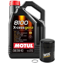 IAG MOTUL 5L 5W40 8100 X-CESS (Built Engine) Oil Change Package, '02-'14 WRX & '04-'21 STi