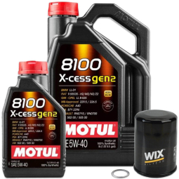 IAG MOTUL 6L 5W40 8100 X-CESS (Built Engine) Oil Change Package, '02-'14 WRX & '04-'21 STi