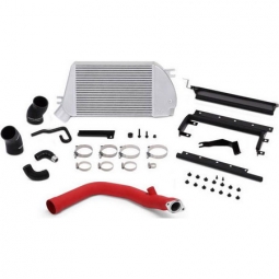 Mishimoto Top Mount Intercooler (Silver Core w/ Red Charge Pipe), '15-'21 WRX