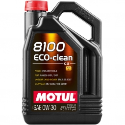 Motul 8100 ECO-CLEAN Full Synthetic Engine Oil (0W30, 5 Liters)