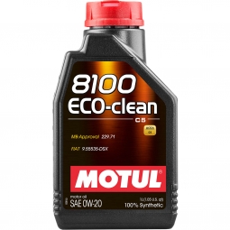 Motul 8100 ECO-CLEAN Full Synthetic Engine Oil (0W20, 1 Liter)