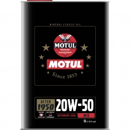 Motul Classic Performance Full Synthetic Engine Oil (20W50, 5 Liters)