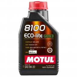 Motul 8100 ECO-lite Gen3 Full Synthetic Engine Oil (0W20, 1 Liter)
