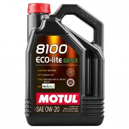 Motul 8100 ECO-lite Gen3 Full Synthetic Engine Oil (0W20, 5 Liters)