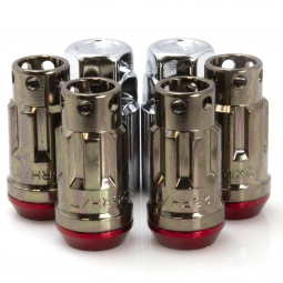 Muteki SR45-S Lock Set (12x1.5mm, Smoke Titanium w/ Red Washers)