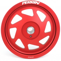 Perrin Crank Pulley (Large Hub, Red), '15-'21 WRX & '13-'23 BRZ/FR-S/86