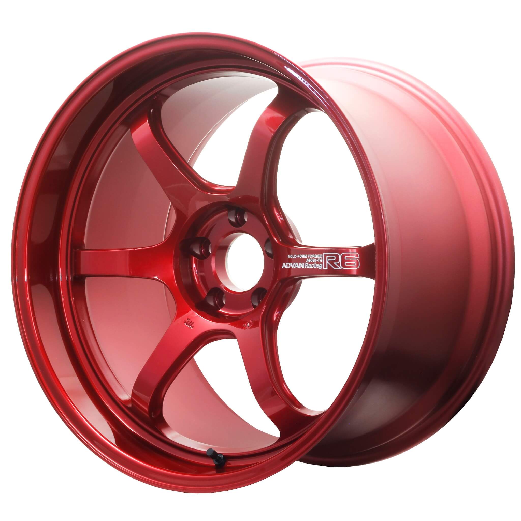 ADVAN R6 Wheel - 18x9.5 / +45 / 5x100 - Racing Candy Red - Angle 2