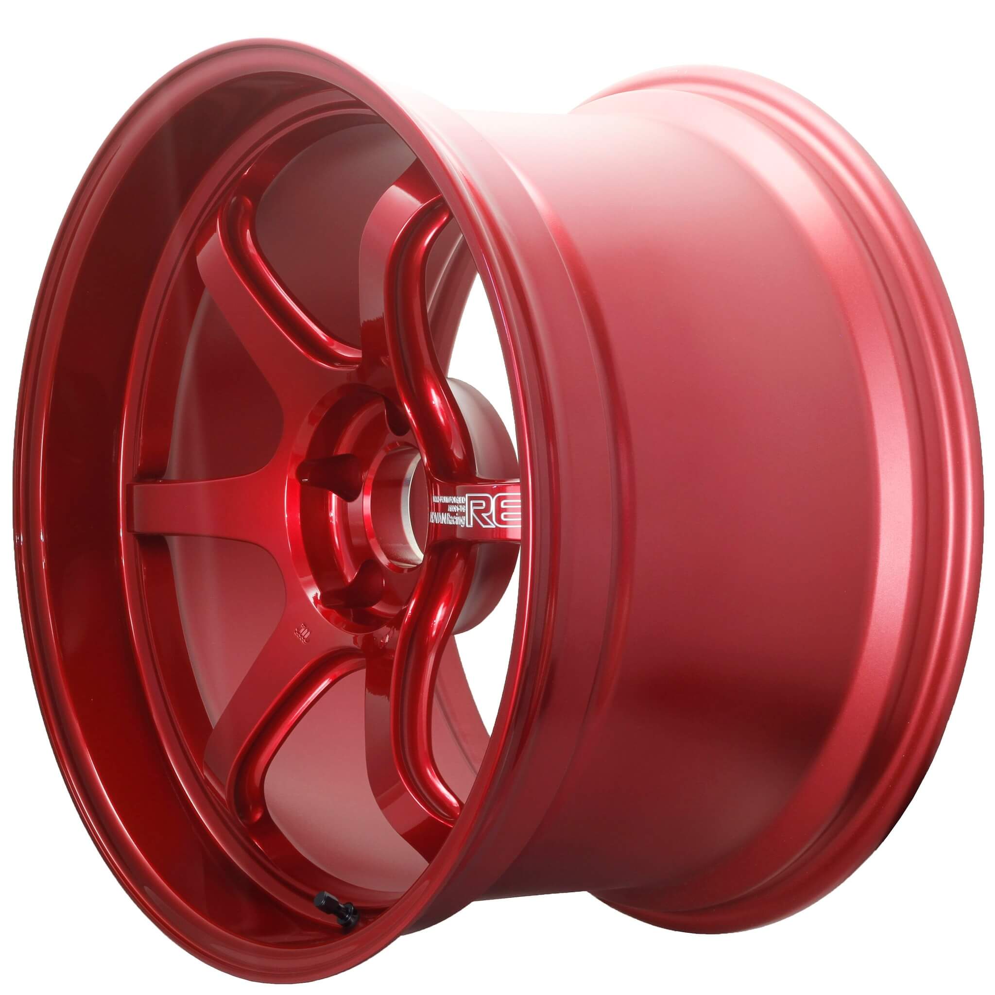 ADVAN R6 Wheel - 18x9.5 / +45 / 5x100 - Racing Candy Red - Angle 3