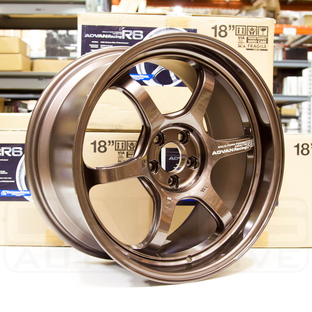 ADVAN R6 Wheel - 18x9.5 / +45 / 5x100 - Racing Copper Bronze