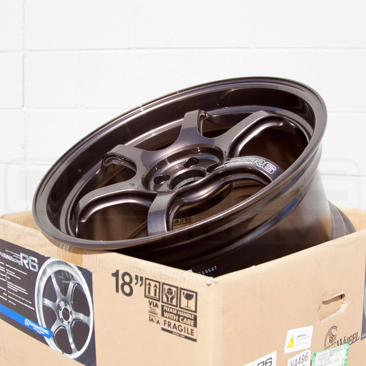 ADVAN R6 Wheel - 18x9.5 / +45 / 5x100 - Racing Copper Bronze - Angle 3