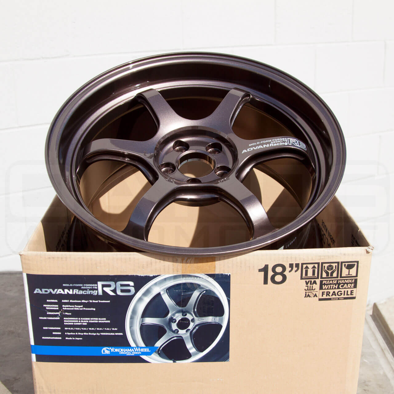 ADVAN R6 Wheel - 18x9.5 / +45 / 5x100 - Racing Copper Bronze - Angle 7