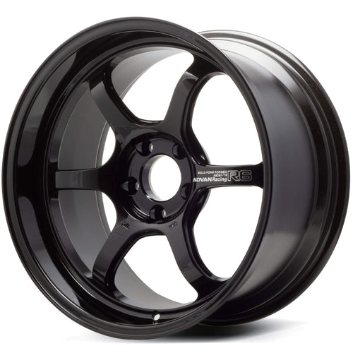 ADVAN R6 Wheel - 18x9.5 / +45 / 5x100 - Racing Titanium Black - Angle 2
