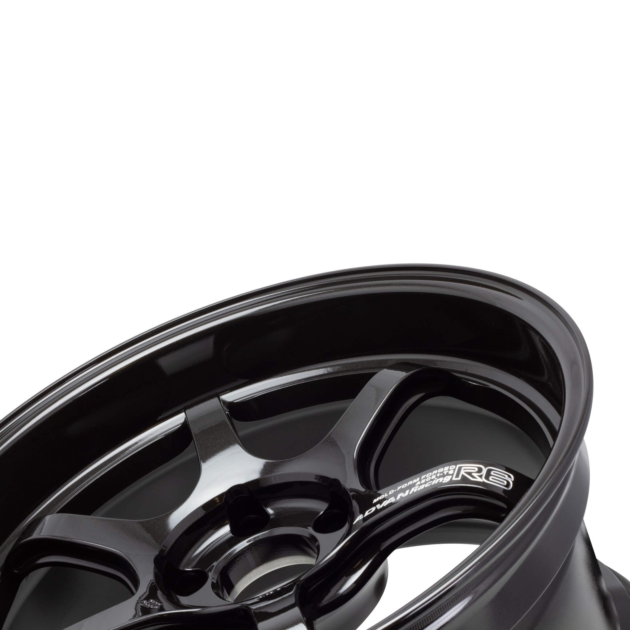 ADVAN R6 Wheel - 18x9.5 / +45 / 5x100 - Racing Titanium Black - Angle 3