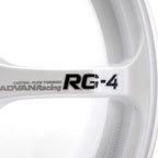 ADVAN RG-4 Wheel - 17x9 / +35 / 5x114.3 - Racing White Metallic & Ring - Angle 2