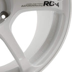 ADVAN RG-4 Wheel - 17x9 / +45 / 5x114.3 - Racing White Metallic & Ring - Angle 3