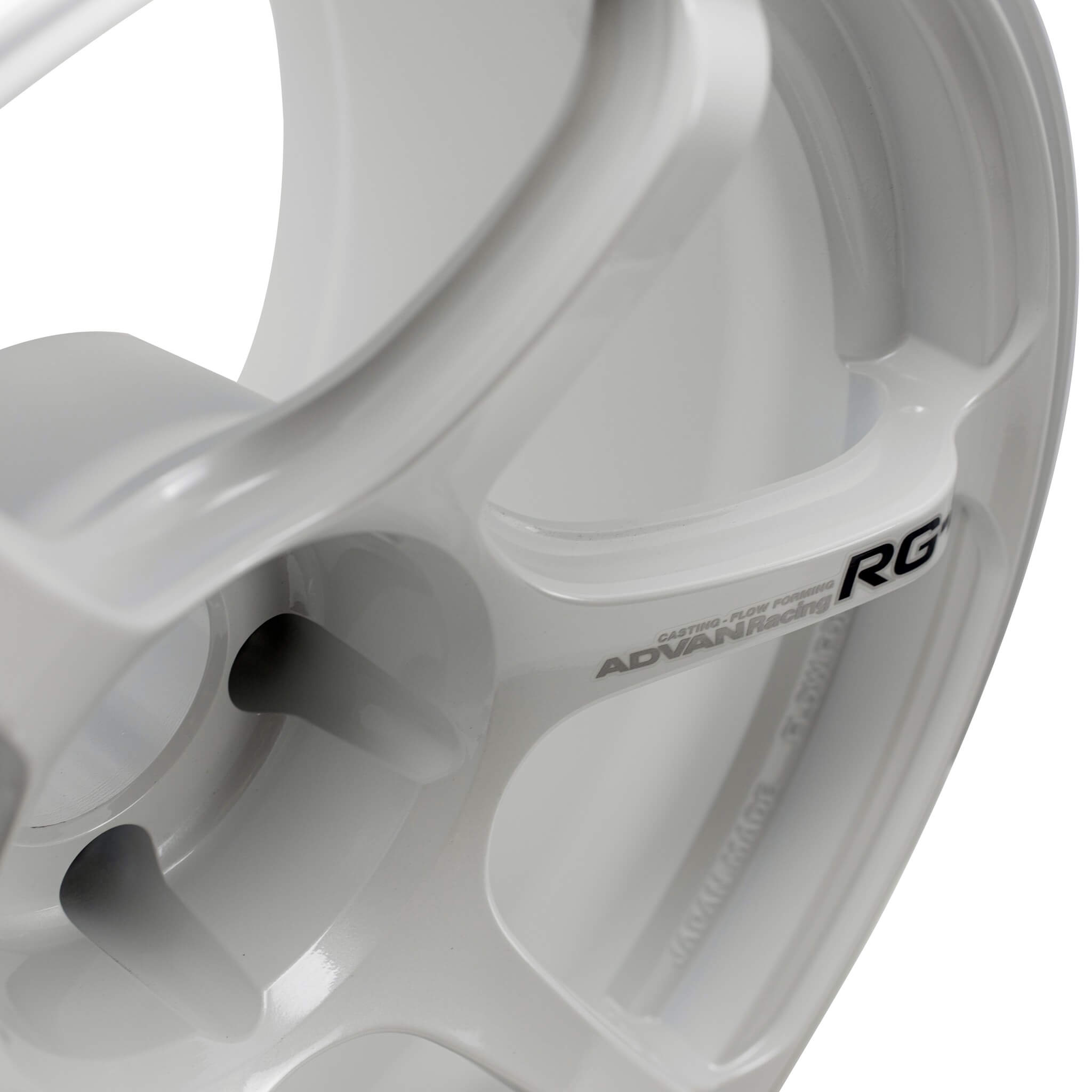 ADVAN RG-4 Wheel - 17x9.5 / +50 / 5x114.3 - Racing White Metallic & Ring - Angle 4