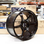 ADVAN RG-4 Wheel - 17x9.5 / +50 / 5x114.3 - Semi Gloss Black - Angle 3