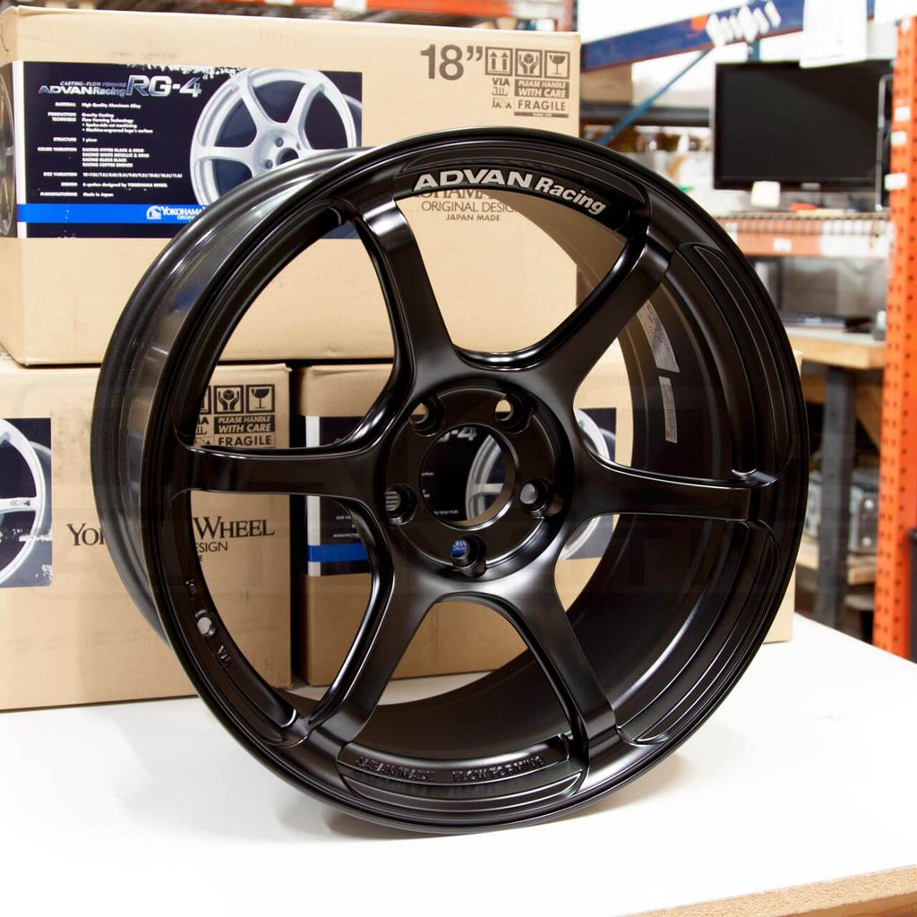 ADVAN RG-4 Wheel - 17x9.5 / +50 / 5x114.3 - Semi Gloss Black - Angle 5