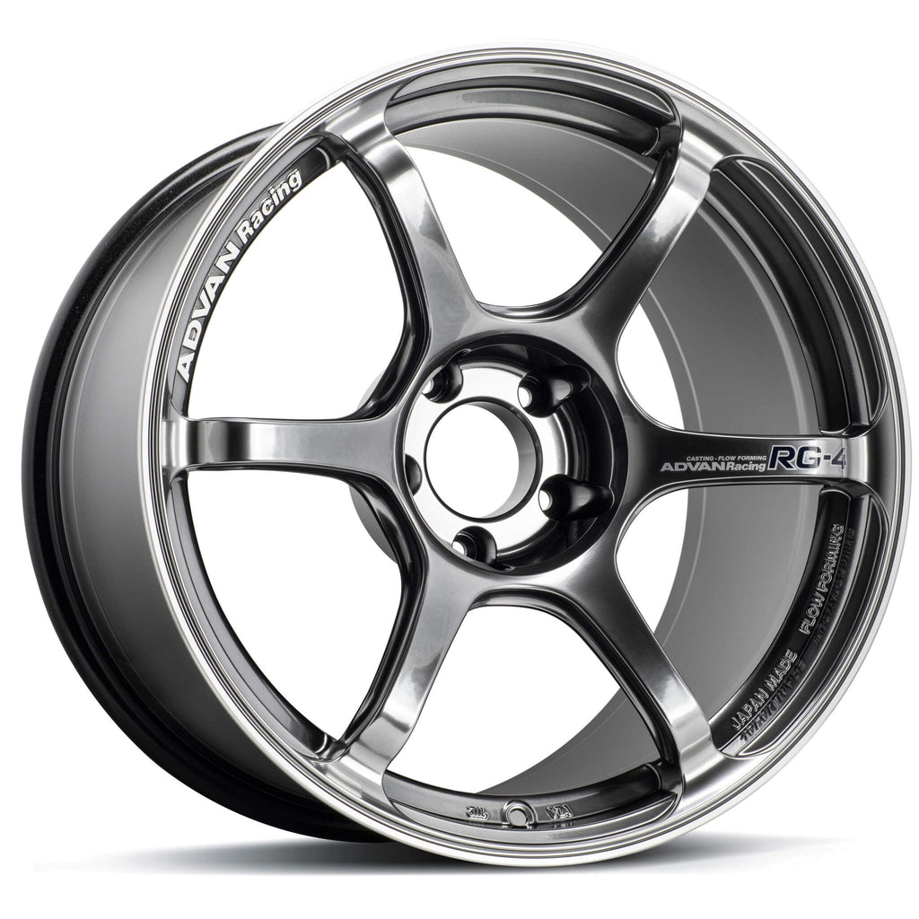 ADVAN RG-4 Wheel - 18x9.5 / +38 / 5x114.3 - Racing Hyper Black & Ring