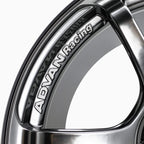ADVAN RG-4 Wheel - 18x9.5 / +38 / 5x114.3 - Racing Hyper Black & Ring - Angle 4