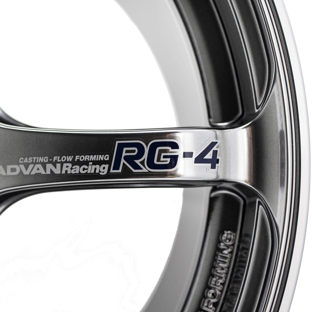 ADVAN RG-4 Wheel - 18x9.5 / +38 / 5x114.3 - Racing Hyper Black & Ring - Angle 5