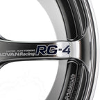 ADVAN RG-4 Wheel - 18x9.5 / +38 / 5x114.3 - Racing Hyper Black & Ring - Angle 5