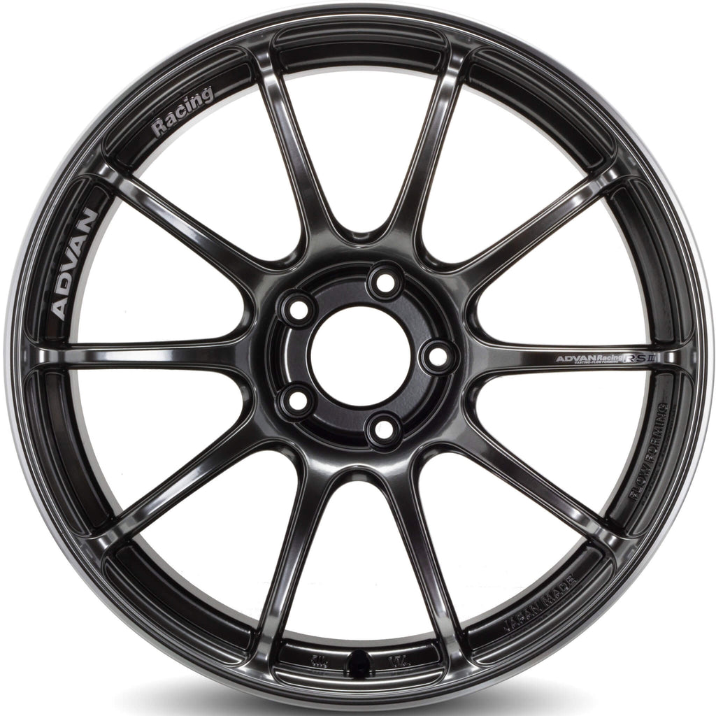 ADVAN RSIII Wheel - 18x10 / +35 / 5x114.3 - Racing Hyper Black & Ring