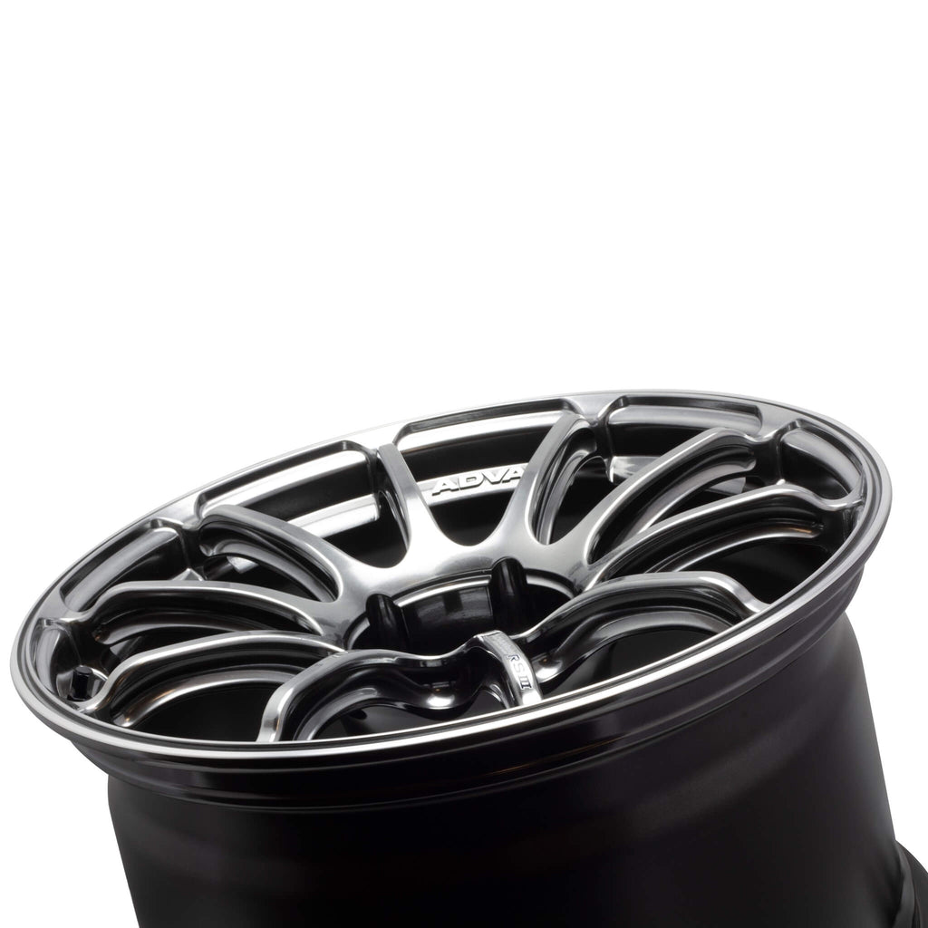 ADVAN RSIII Wheel - 18x10 / +35 / 5x114.3 - Racing Hyper Black & Ring - Angle 3