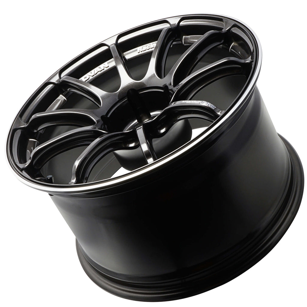 ADVAN RSIII Wheel - 18x9 / +35 / 5x114.3 - Black Gunmetallic & Ring - Angle 4
